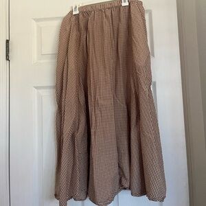 NWOT Brown Gingham Women's Skirt
